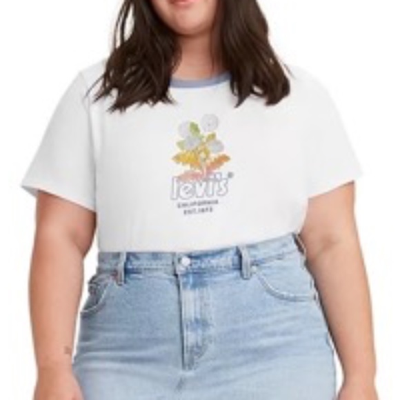 LEVI'S Women's Dandelion Cropped Jordie Graphic Tee (Plus Size) - Picture 2 of 2